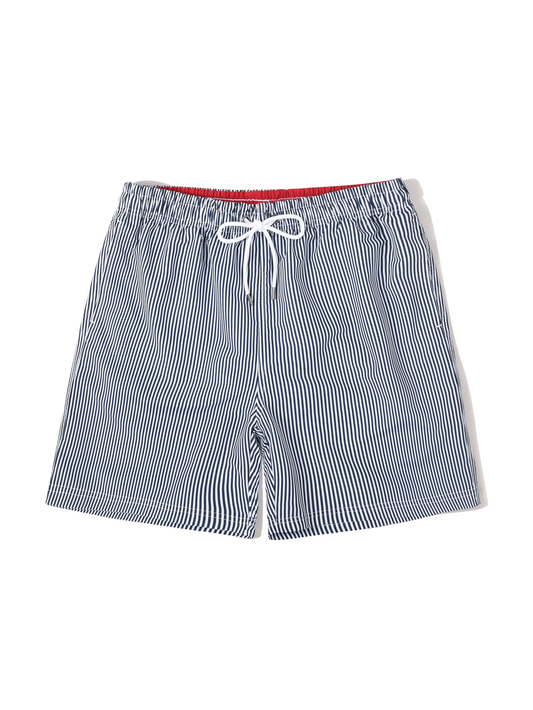 ASHORE Navy Striped Badbyxa